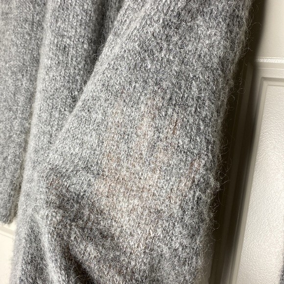 Mango Tricot Grey Long Mohair Cardigan S - Picture 4 of 5